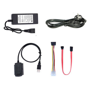 ITINFTEK SATA PATA IDE Drive to USB 2.0 Adapter Converter Cable for Hard Drive Disk HDD 2.5" 3.5" with External AC Power Adapter